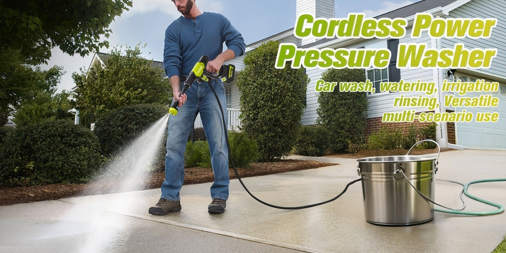 Cordless Pressure Washer Battery Powered Portable Car Wash Gun High Pressure Cleaner for Cars Yards for Garden, Patio and Yar