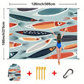 Printed Beach Mat with 19 Exact Size-and-Pattern Options, 198 x 205cm to 275 x 305cm with Stakes and Pouch — image 1