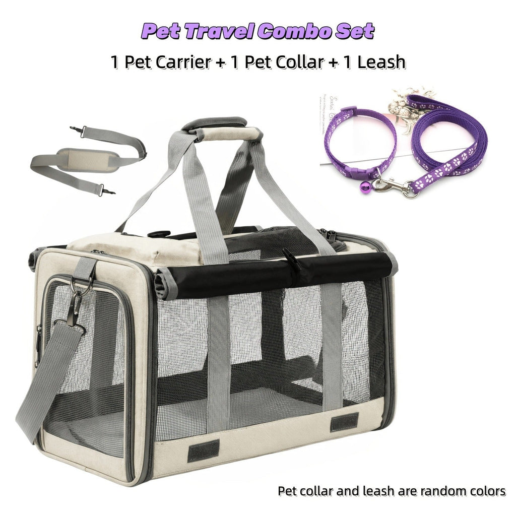 Soft-Sided Mesh-Panel Pet Carrier with Privacy Cover and Nine Color or Accessory Bundle Options — image 10