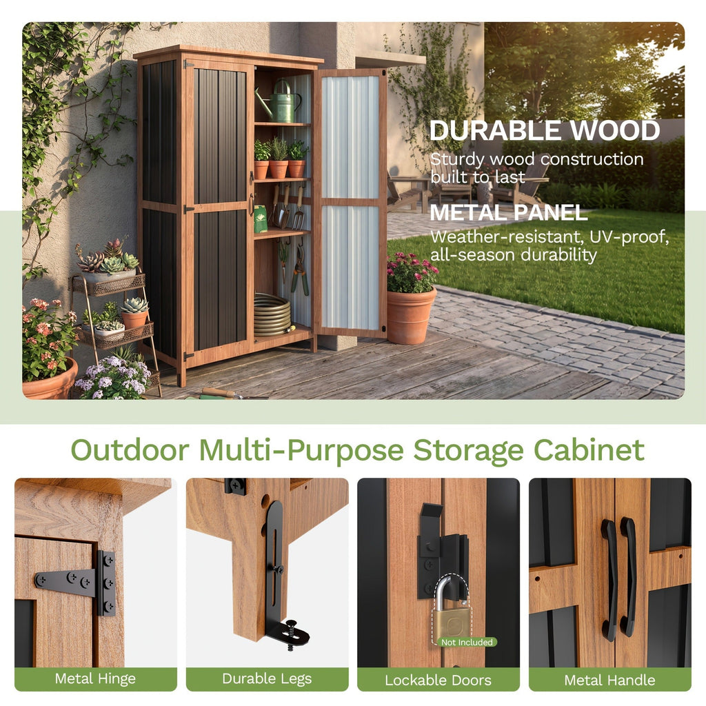 Metal Outdoor Storage Cabinets with Shelf-Equipped Tall or Low Models and 3 x 2 x 4.6 Ft Shed Option — image 18