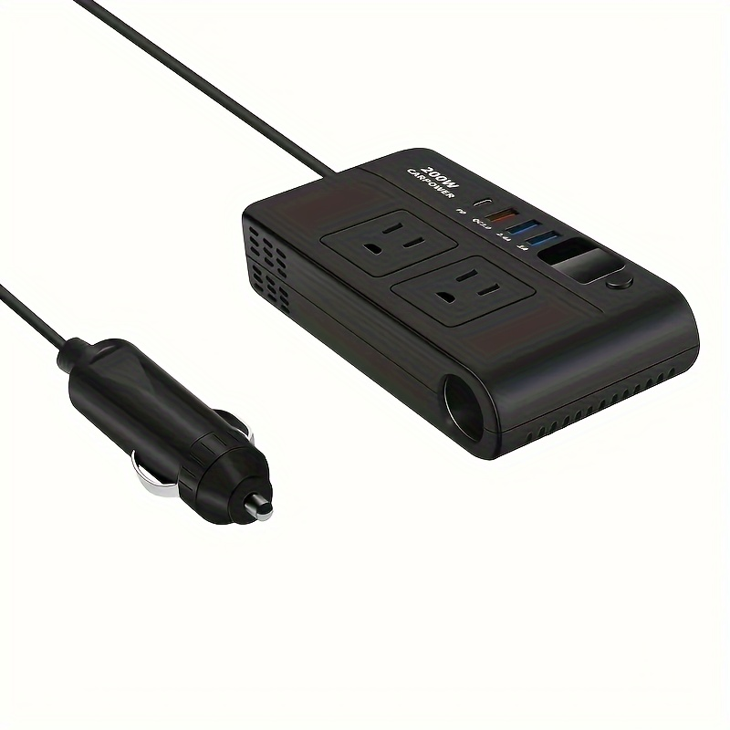 200W Car Power Inverter DC 12V to AC 110V with USB-C PD 20W & QC3.0 Fast Charging for Garden, Patio and Yard Use — image 8