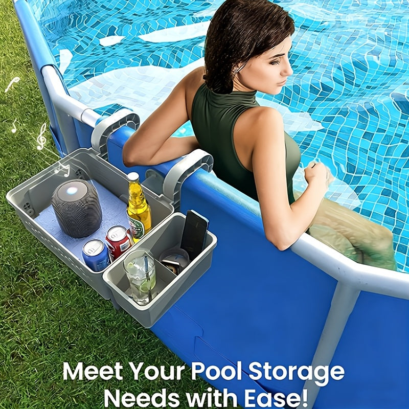 Pool Storage Basket | Hanging Poolside Organizer Towel Toy Beverage — image 1