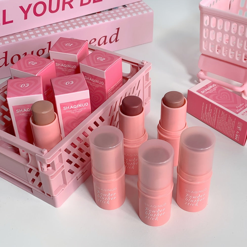 Matte Cream Blush Stick Set 3pcs Multifunctional, Waterproof Non-Greasy Formula, Blendable Color for Cheeks Lips & Eyes — ima