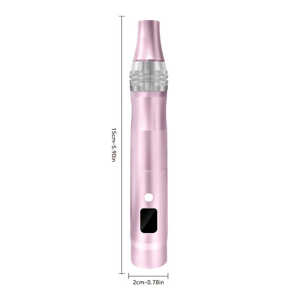 Microneedling Pen Electric 6-Speed Wireless Derma Pen 0.25mm Aluminum Alloy Cordless Skin for Bath Time, Home Spa and Persona