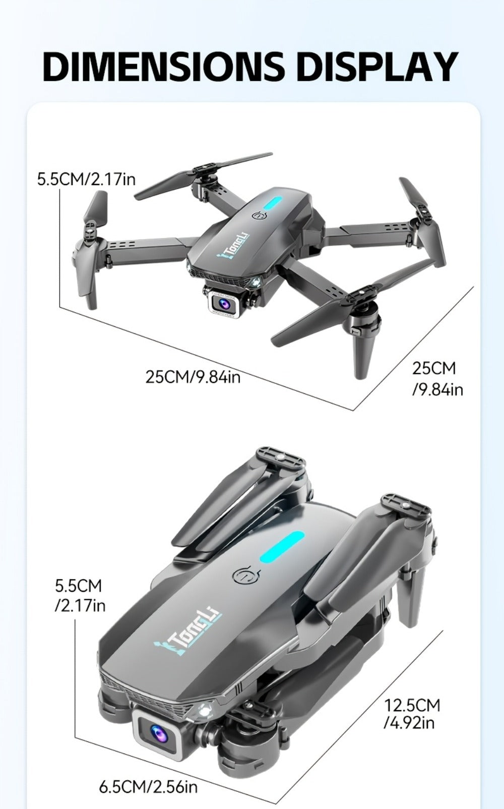 Foldable HD Camera Drone Free Storage Bag USB-C Charging 3D Flips Single or Dual Camera Built-in Screen Remote — image 22