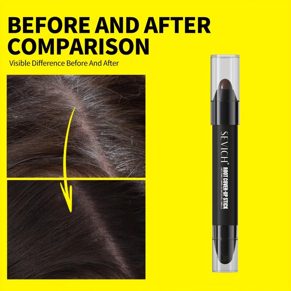 Instant Gray Root Coverage Stick for Men 2-Pack Sevich Beard & Hairline Color Pen, Sweat-Proof Precise Application Black & Da