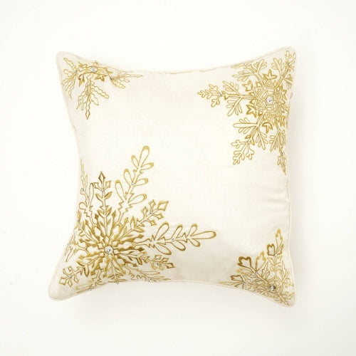 Embroidered Beaded Throw Pillow – Soft & Stylish Accent