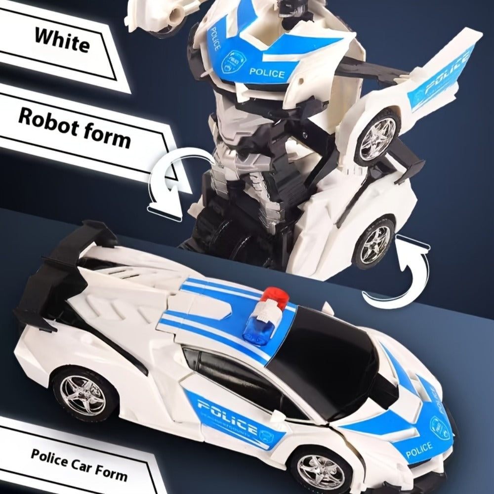 Spider Robot RC Car for Kids 1:18 with LED Lights, One-Button Transform Police Car Stunt Toy — image 14