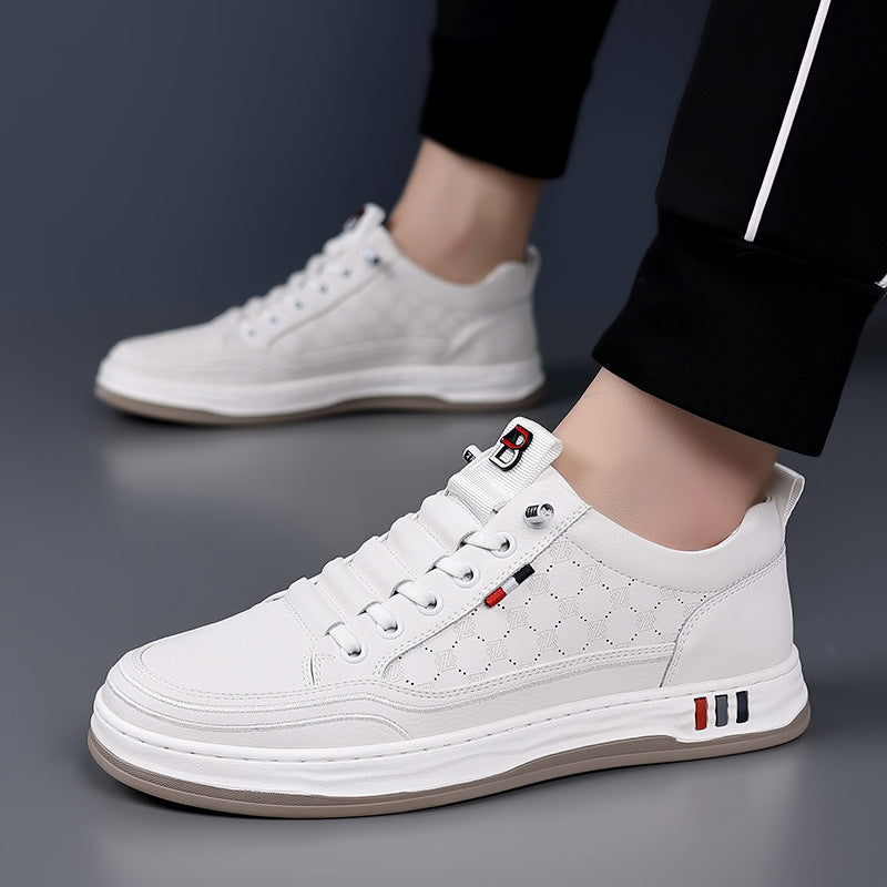 Men's Waterproof Leather Casual Shoes - Lightweight All-Weather Trainers