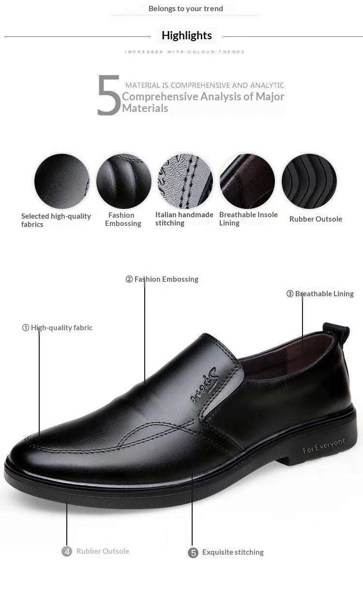 Mens Breathable Casual Business Leather Shoestrendy And Versatile