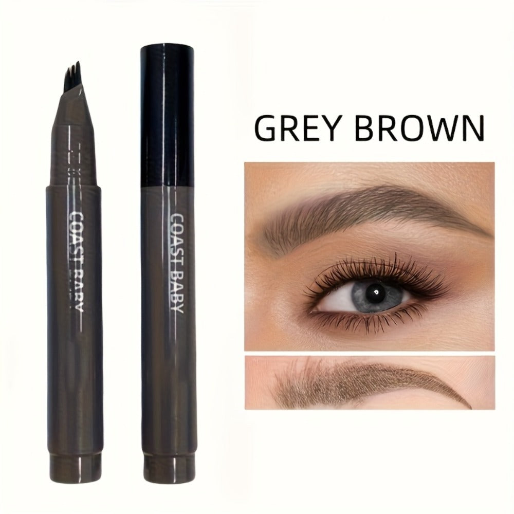 Four-Pack Multi-Fork Tip Eyebrow Pens in Four Color Labels with Capped Bodies and Approx. 11.3 cm Length — image 14