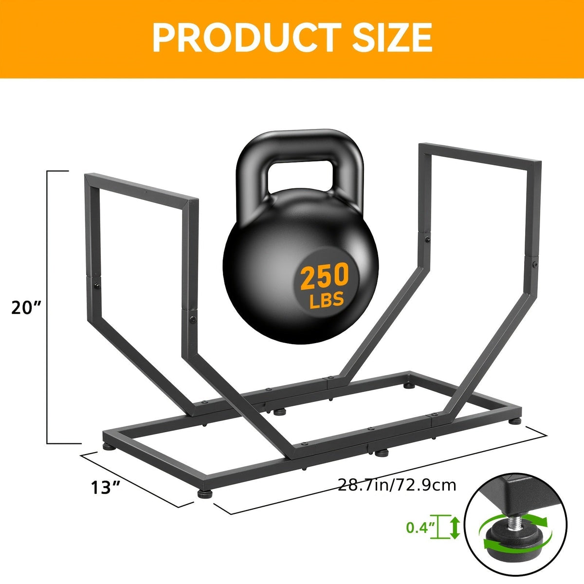 Firewood Rack Outdoor Indoor Heavy Duty Metal Log Holder with Adjustable Feet — image 5