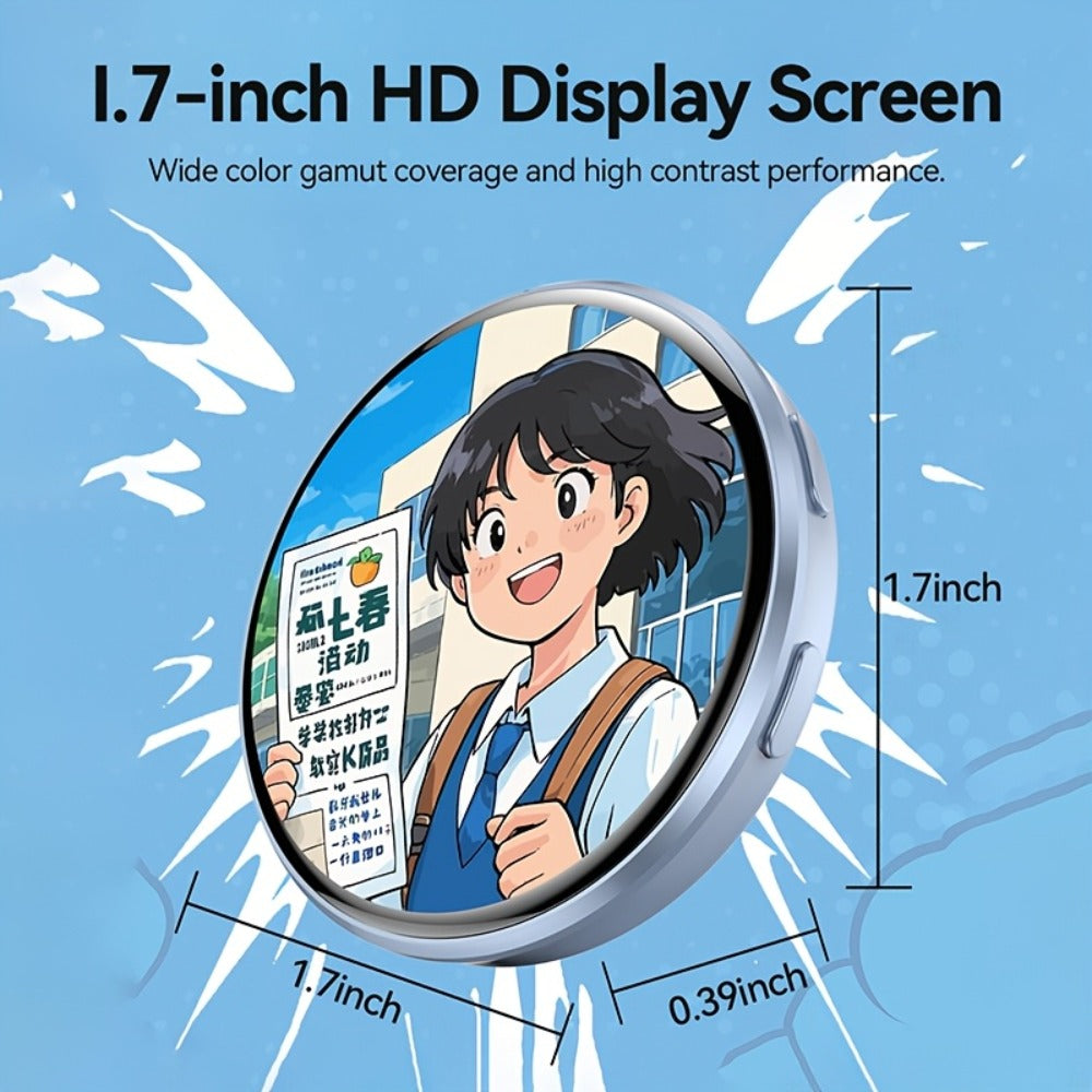 Electronic Anime Badge with Display Screen, Dynamic Touch, High Frame Rate, 600mAh Battery, Bluetooth 6.0 & USB Magnetic Char