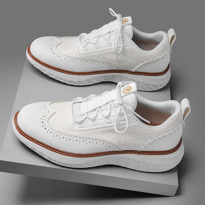 Breathable Woven-Texture Mens Sneakers