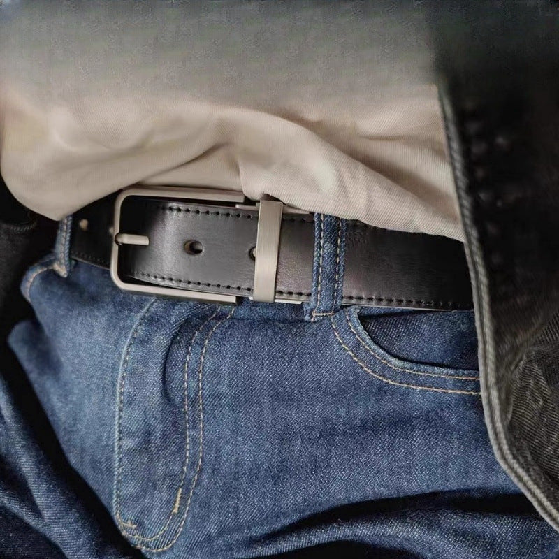 Men's Vintage Genuine Leather Belt With Pin Buckle