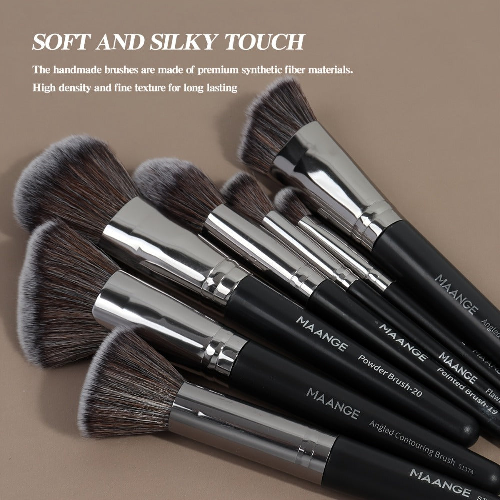 Makeup Brush Set, 25-Piece Synthetic Bristle and ABS Handle Collection with Face-Eye Brush Shapes and Gift Box — image 8