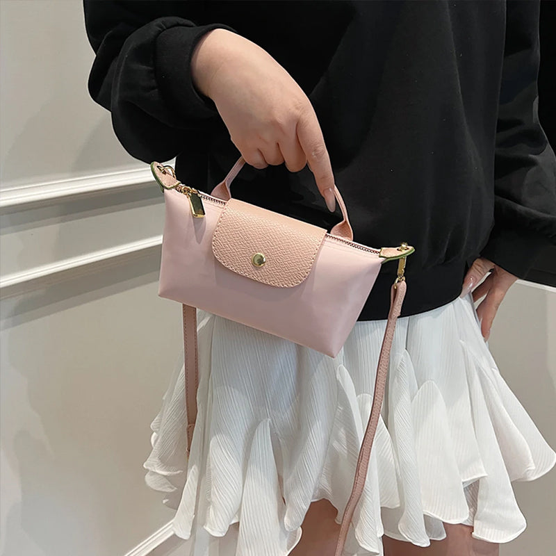 2025 Women's Mini Dumpling Handbag. Made of high - end nylon. Stylish shoulder/crossbody phone bag.
