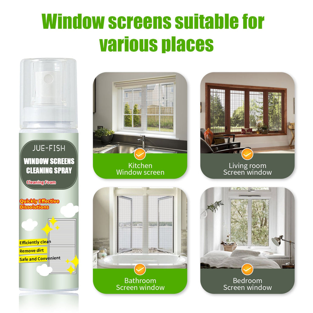 Window Cleaning Spray, Window Screen Cleaning Strong Decontamination Oil Stain Clean Bright Foam Spray