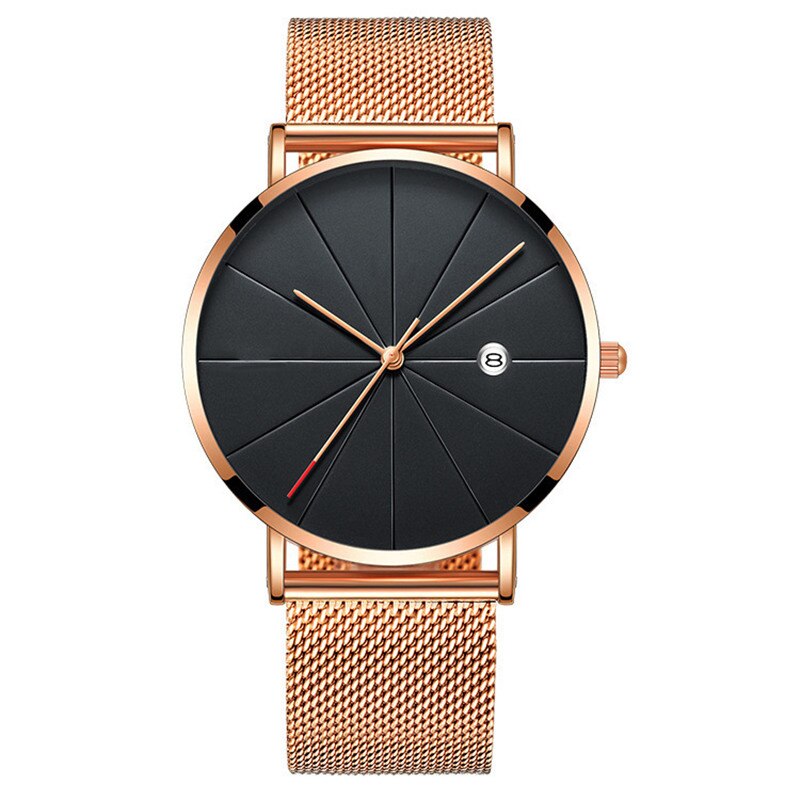 Simple Men's Watch Stainless Steel Mesh Band Watches Classic Quartz Date Wristwatch Casual Luxury Masculino Relogios - V.I.P Digital Presence