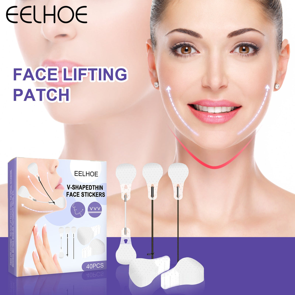 V-Shaped Thin Face Stickers, Tighten Facial Skin And Shrink Jaw Muscles V Face Lift Shaper