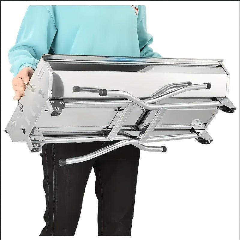 Folding Charcoal Grill with Stainless-Steel-Labeled Frame, Lower Shelf and Large or Extra-Large Package Options — image 4