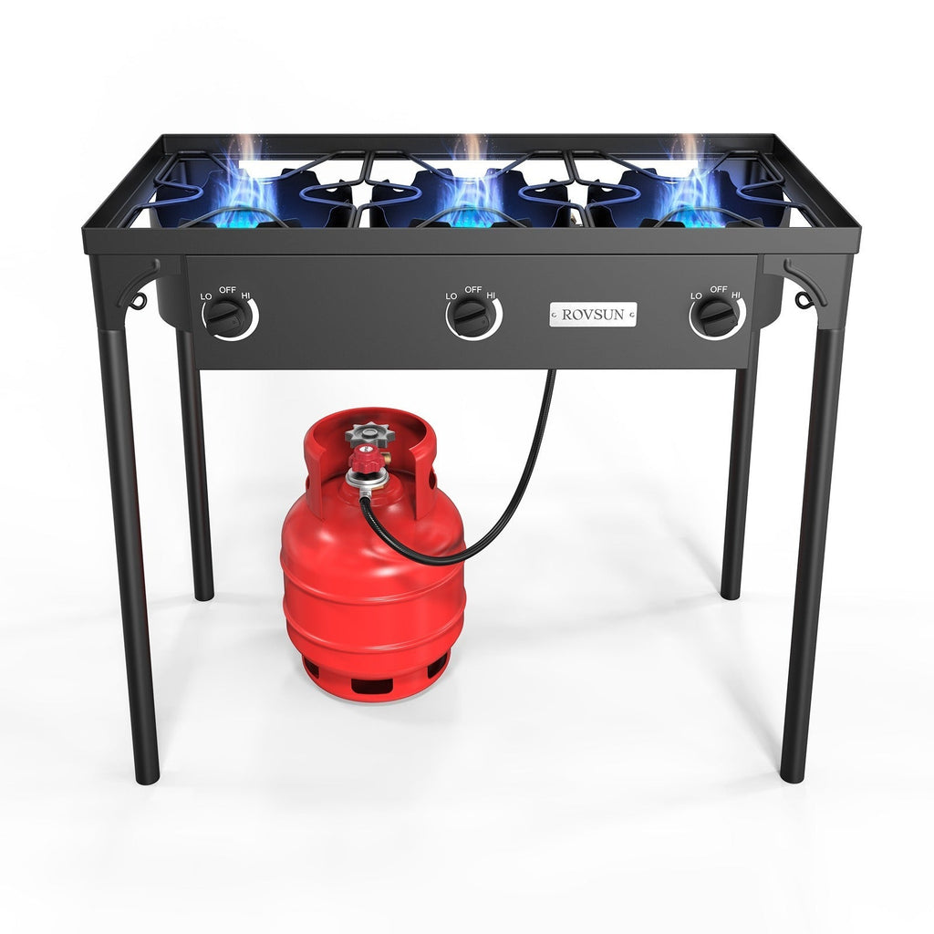 Outdoor Propane Burner Stove Cast Iron High Pressure Gas Cooker with Detachable Stand Legs — image 3