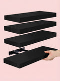 Floating Shelves Set of 4 – 15.8" Wall Shelves with Invisible Brackets