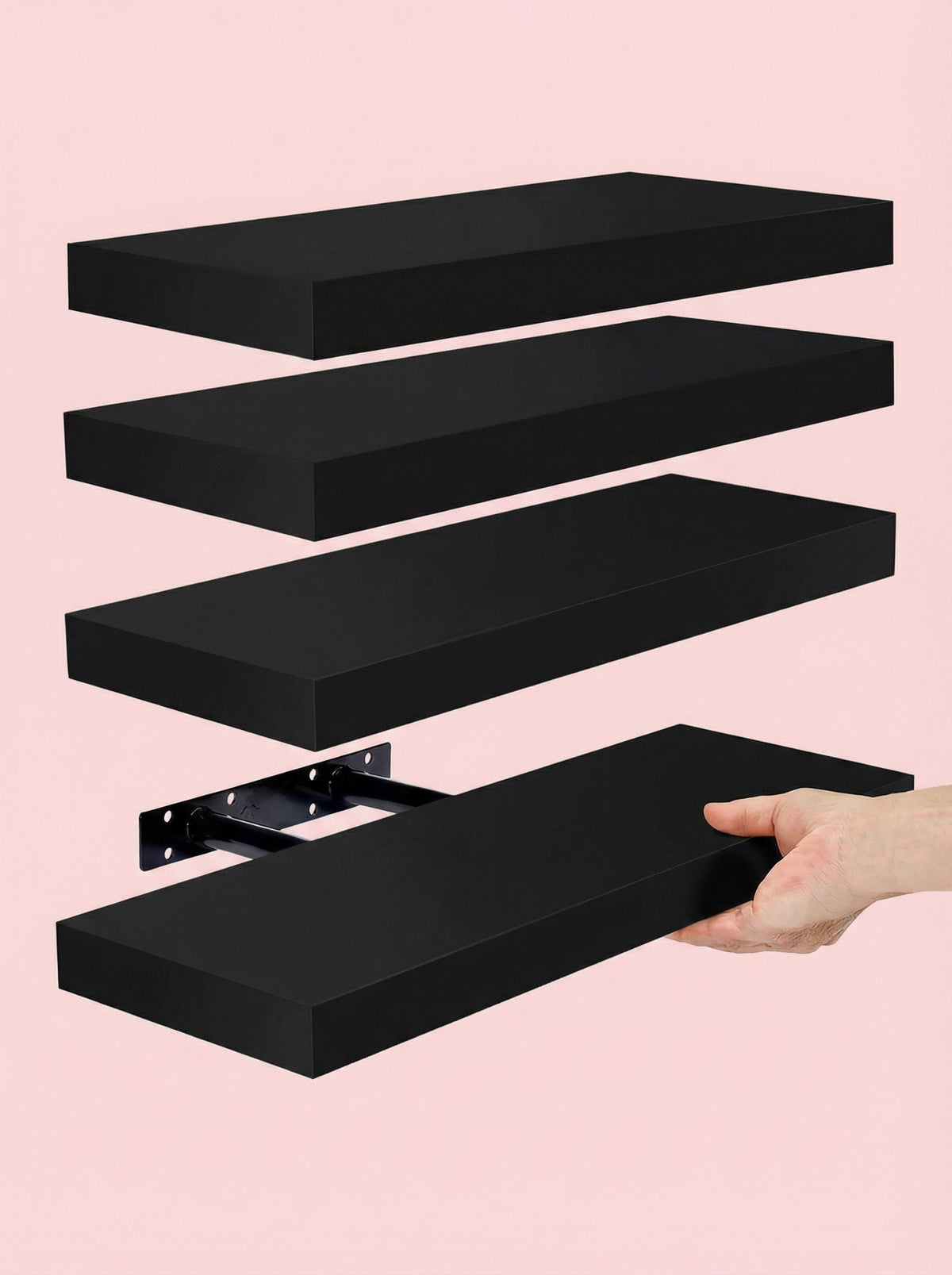 Floating Shelves Set of 4 – 15.8" Wall Shelves with Invisible Brackets
