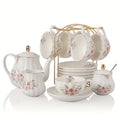 22-Piece Porcelain Tea Set with Teapot and Teaspoons