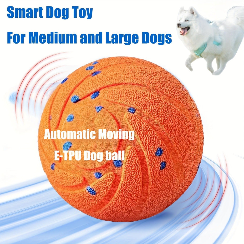 Dog Toy Motion-Activated E-TPU Ball with Auto-Rolling, Rotating and Bouncing Modes in Blue or Orange — image 7