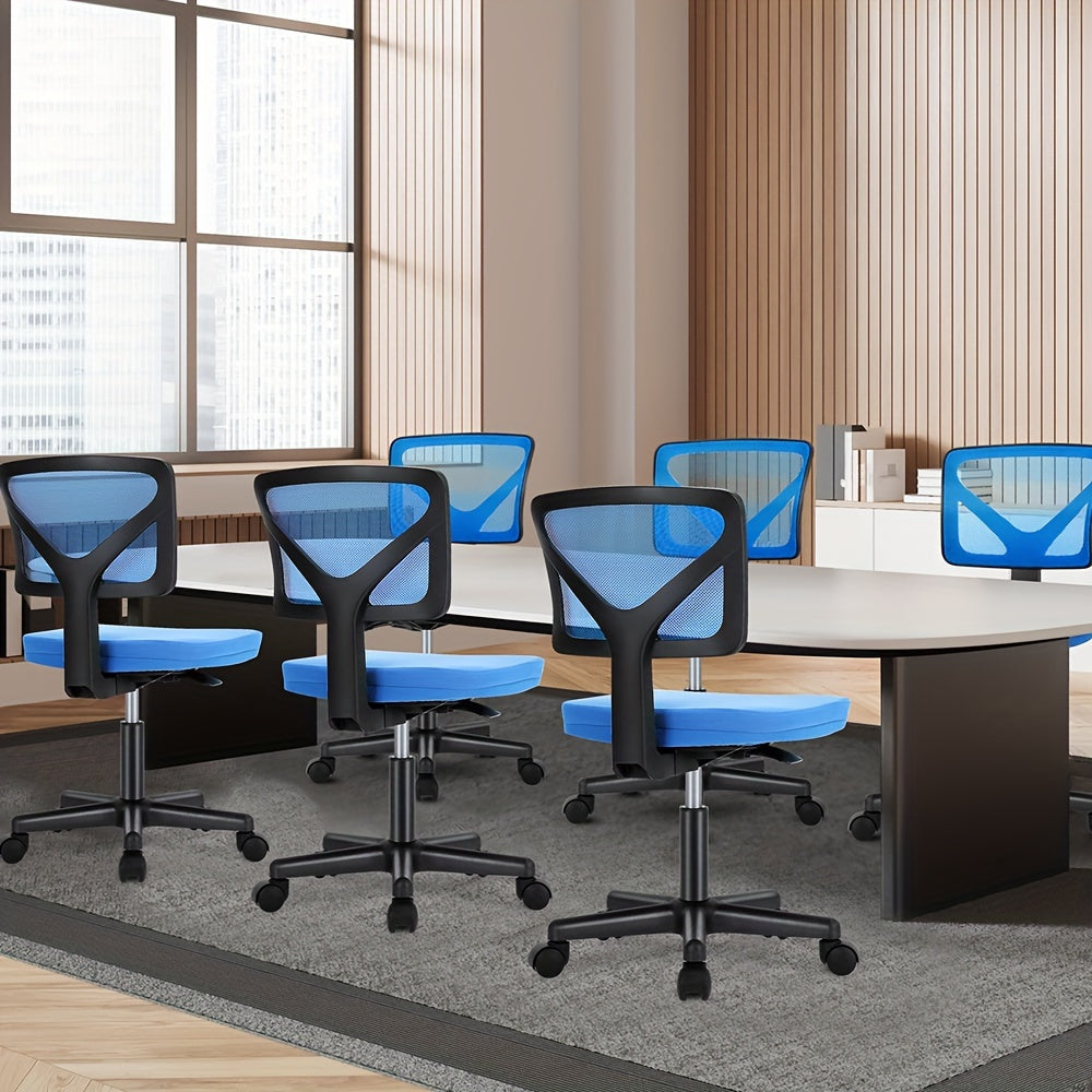 Ergonomic Armless Office Desk Chair Mesh Swivel Rolling Chair with Wheels