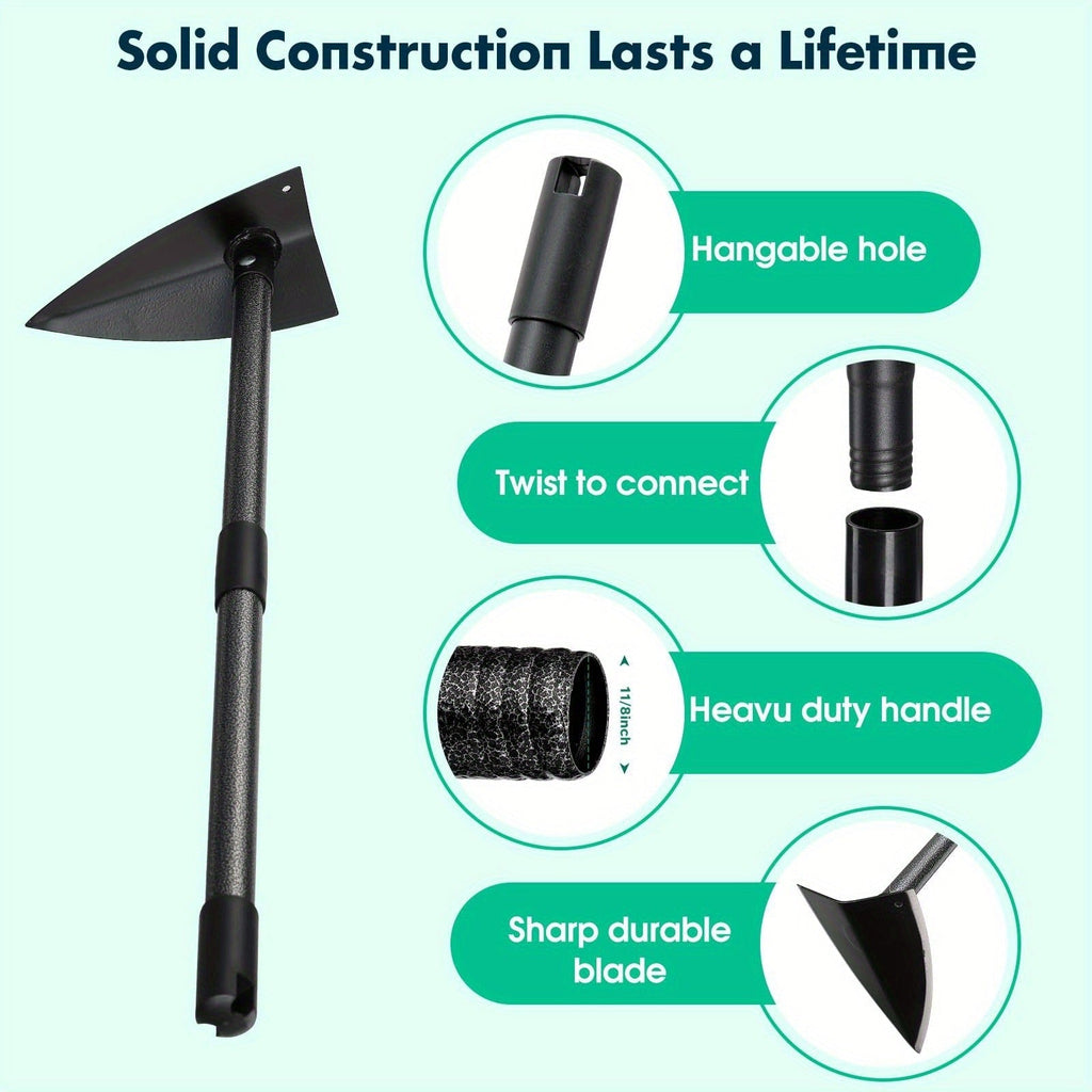 Garden Hoe Triangle Carbon Steel with Adjustable 15-72 Inch Long Handle, Sharp Triangular Blade for Weeding — image 3