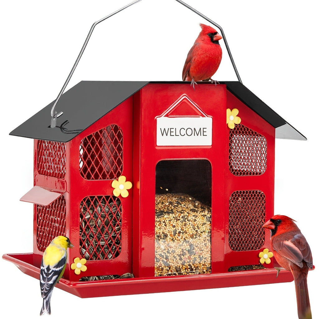 Metal Bird Feeder for Outside – 4 Lbs Large Capacity Hanging Wild Bird Feeder, for Garden, Yard and Pest Management — image 2