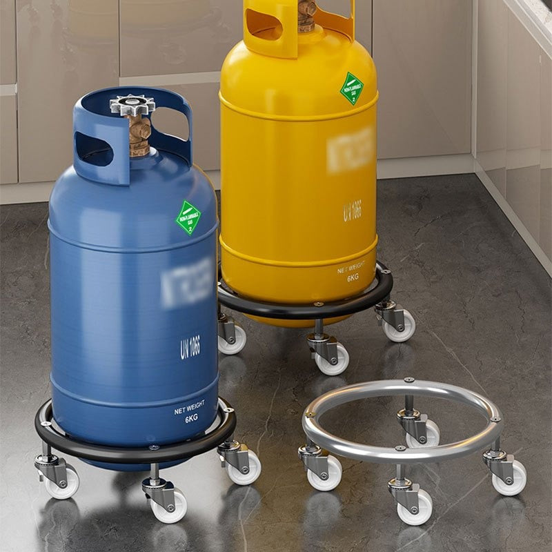 Propane Tank Dolly with 4 Locking Wheels, Gas Cylinder Cart & Movable Base for Tanks, Garden Pots & Storage — image 5