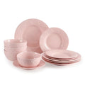 12-Piece Vintage Strawberry Relief Ceramic Dinnerware Set
