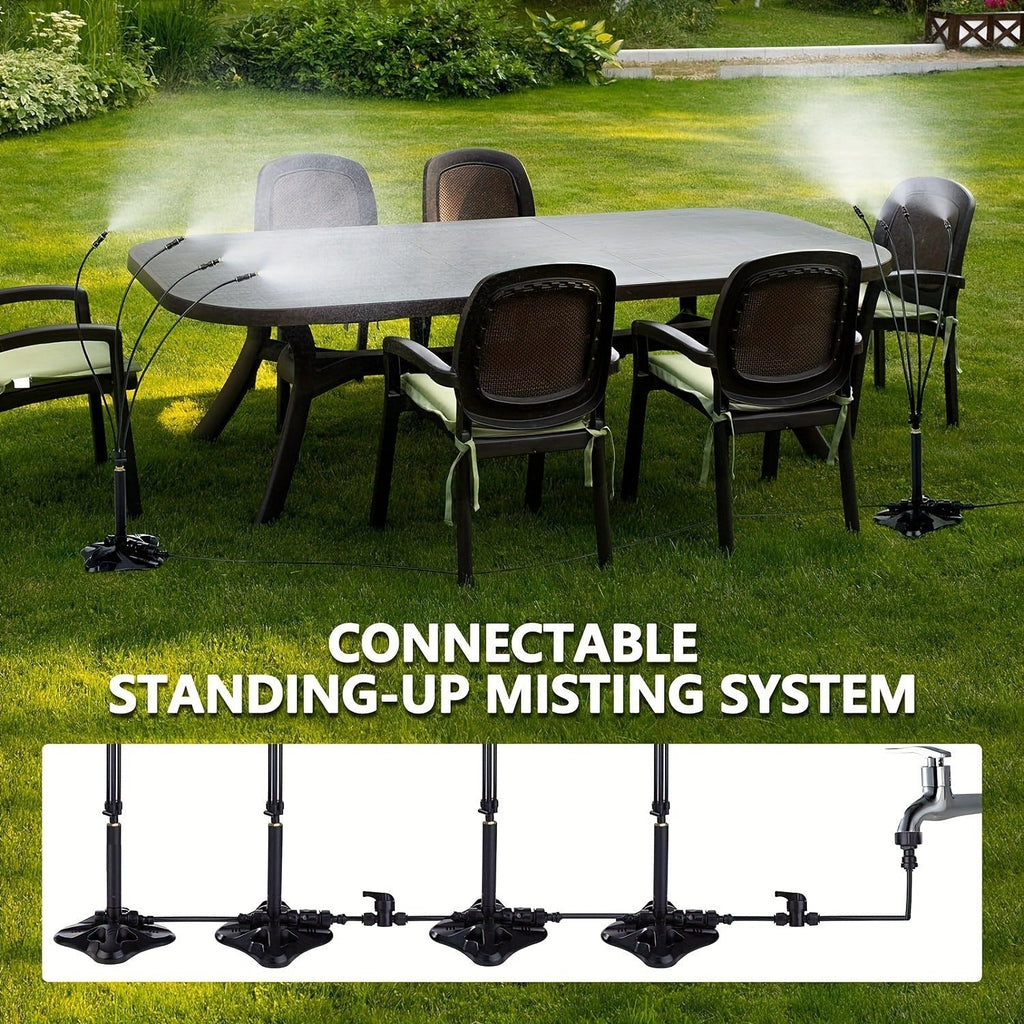 Outdoor Misting System Portable 26.5Ft Mist Cooling Kit with Adjustable Stand for Patio Garden BBQ — image 3