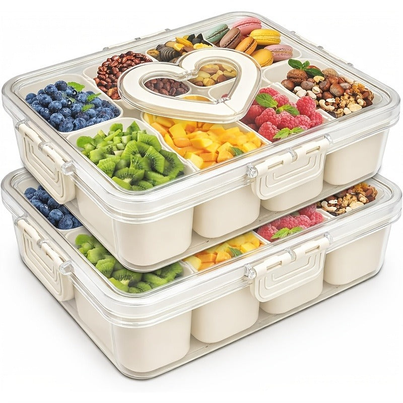 Storage Containers with Lids, Snack Tray Two-Pack with Four or Eight Removable Compartments and Snap Lids — image 4
