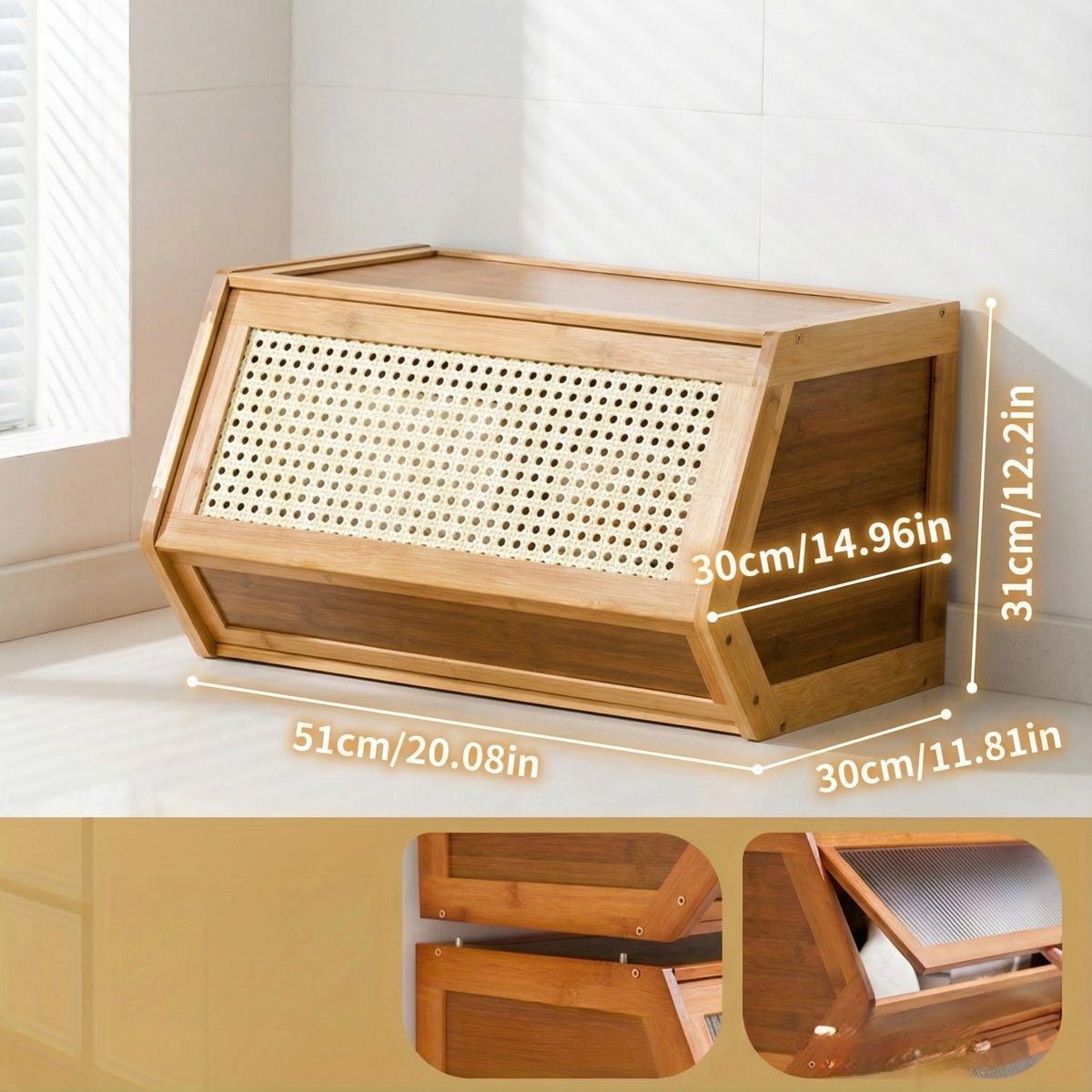Thin Bamboo Shoe Cabinet with 3 Flip Drawers – Narrow Shoe Storage Organizer