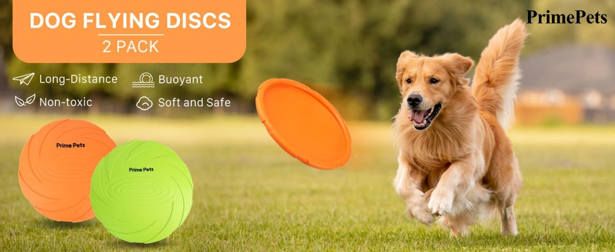 Dog Toys Two-Pack Floating Natural Rubber Flying Discs in Green and Orange for Fetch and Water Play — image 8