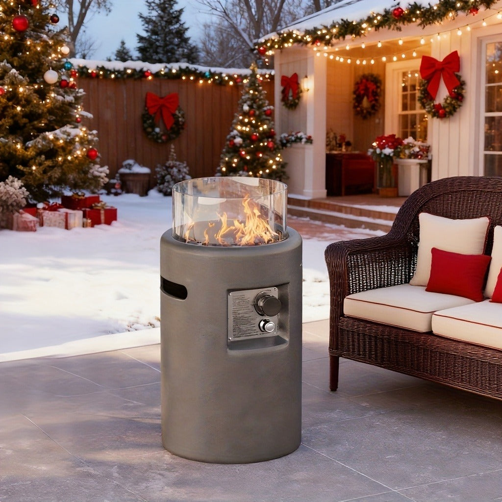 Propane Fire Pit Table 16-Inch Portable Outdoor Fire Table with Glass Windproof Cover, High-Power Patio Heater — image 2