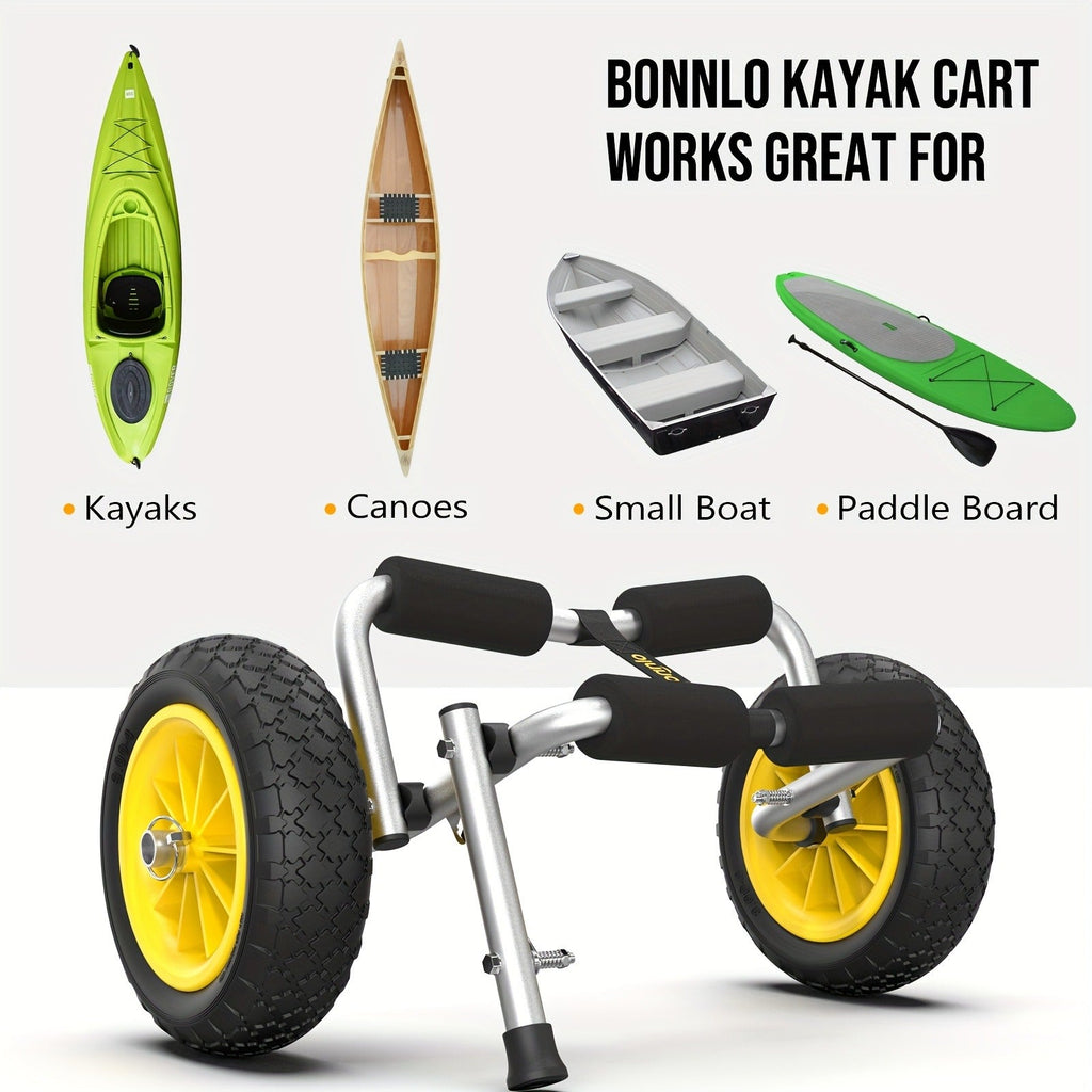 Kayak Cart Trolley Carrier Dolly, Canoe Paddle Board Boat Transport with 10-Inch Solid Wheels — image 2