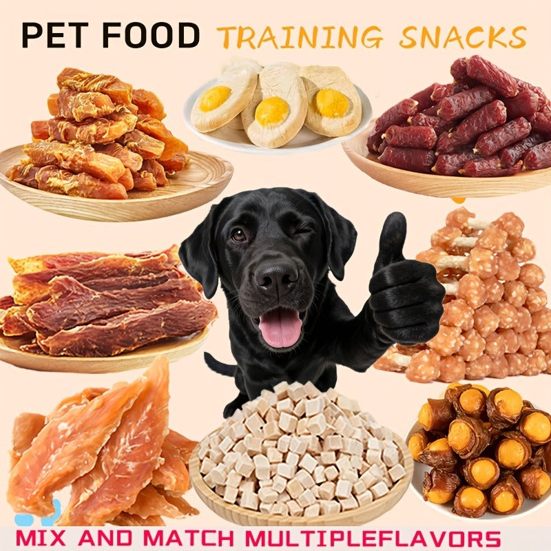 Dog Treats Chicken, Duck and Egg Yolk Assortment with Multi-Bag, 350g and 25 x 4g Options for Dog Reward Use — image 12