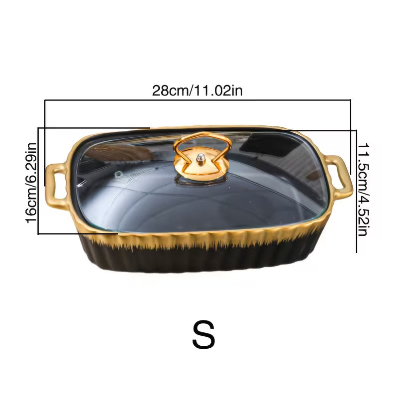 Ceramic Baking Pan and Serving Plate Set for Pizza and Bread