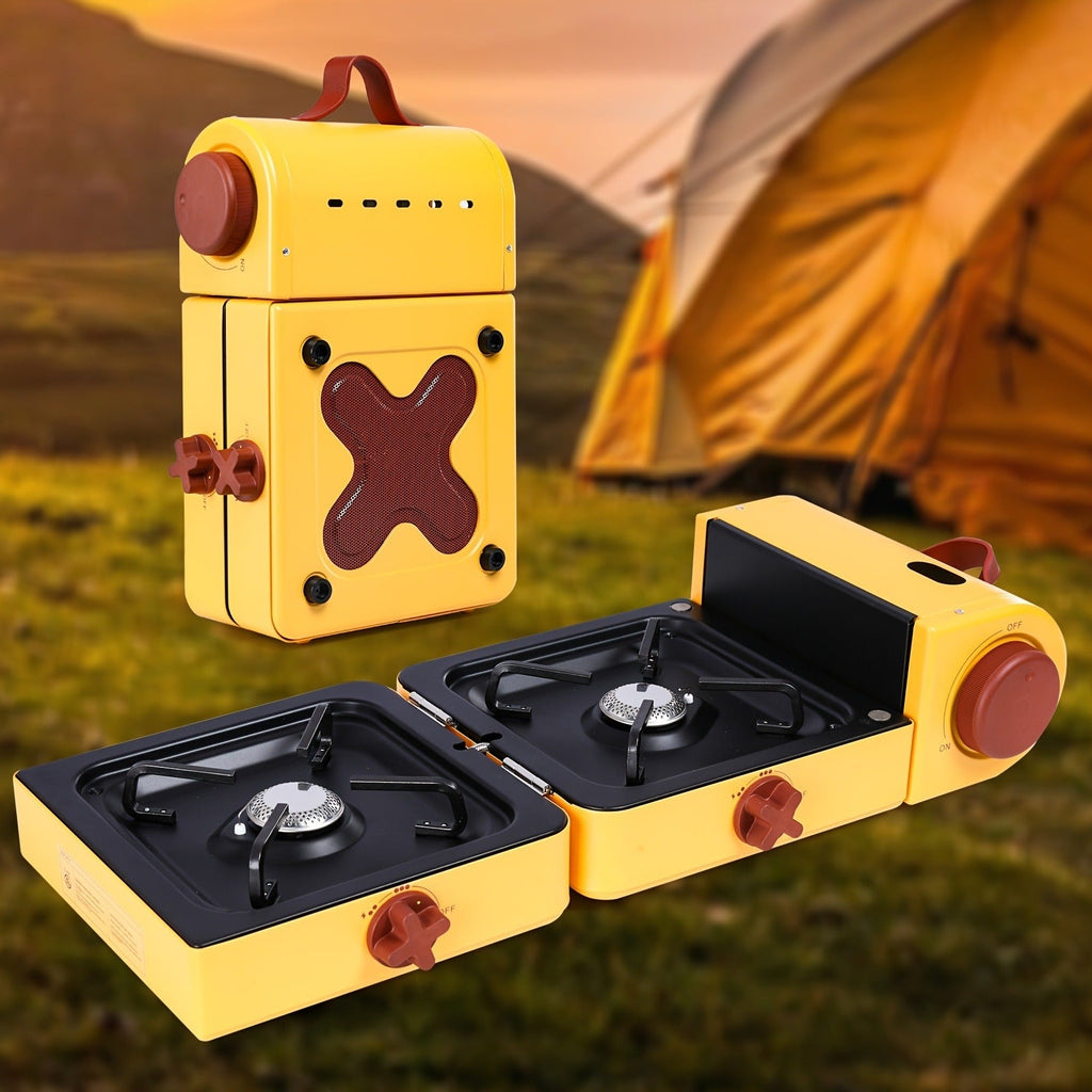 Portable Propane Stove 2-Burner 16000 BTU, Collapsible Camping Stove with Carrying Bag & Side Shelves — image 2