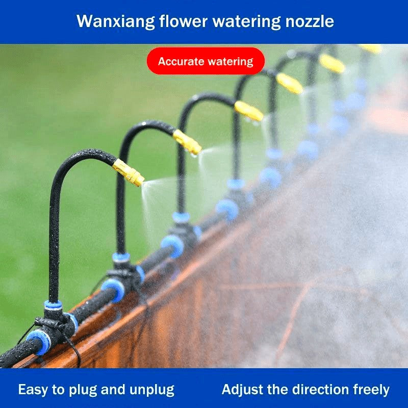 Garden Sprinkler Kit Rotating Copper Nozzle Automatic Irrigation System for Lawn Balcony Misting — image 1
