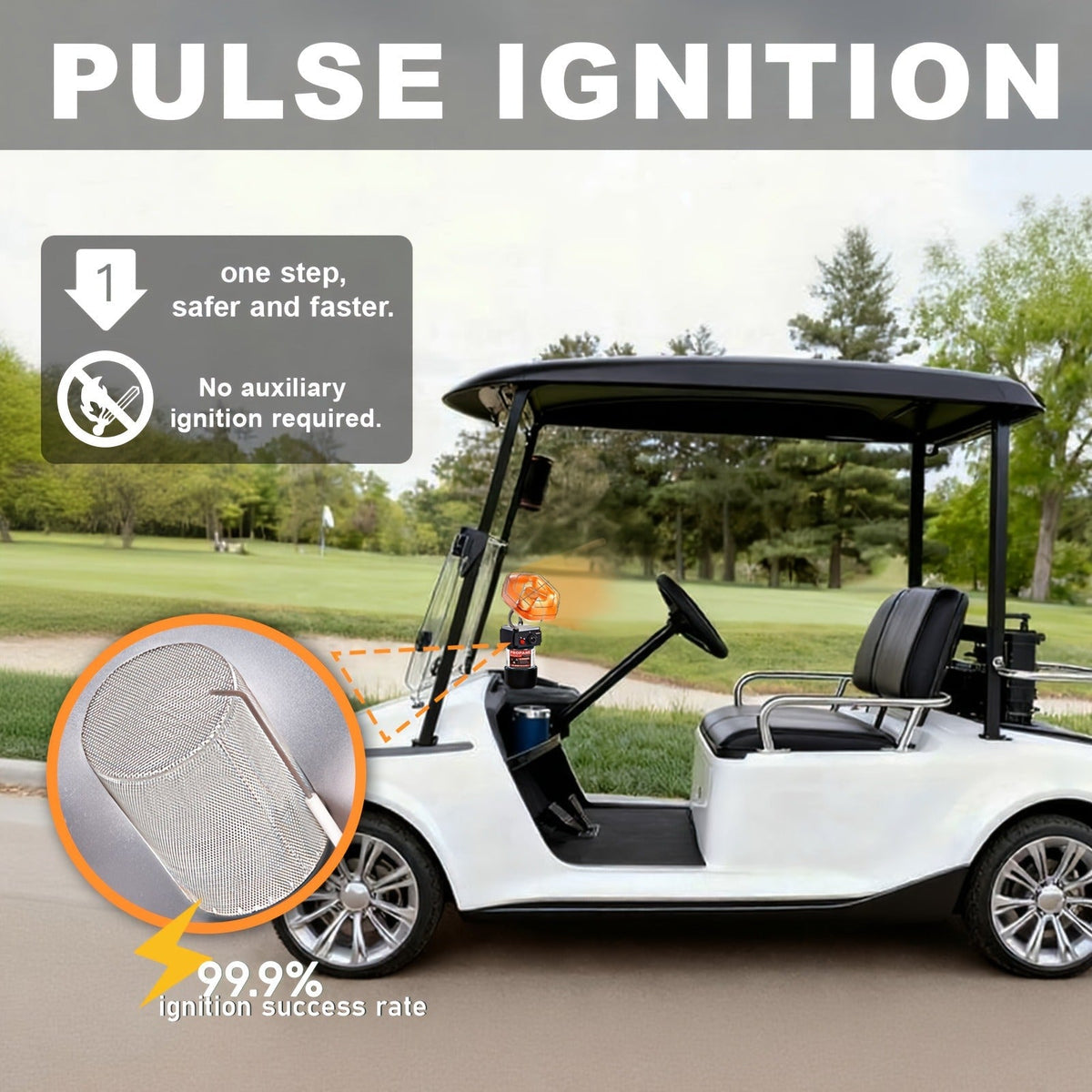 Golf Cart Heater 8520 BTU Portable Propane Catalytic Burner with Cup Holder Mount, Pulse Ignition — image 2