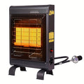 Black Cabinet Propane Heater with Three Heat Settings, Hose, Regulator and 24.4-Inch Pictured Height — image 1