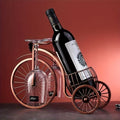 Bicycle-Shaped Tabletop Wine Rack with One Bottle Cradle and Two Stemware Holders in Copper-Tone Finish — image 1