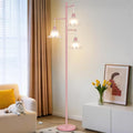 68-Inch 3-Light Flower Floor Lamp with Acrylic Shades and LED Bulbs