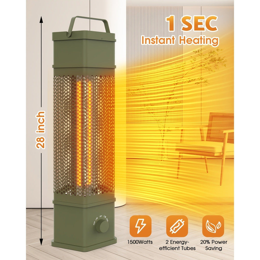 Electric Patio Heater 1400W 28", All-Around Radiant Heating with Tip-Over & Overheat Protection — image 3